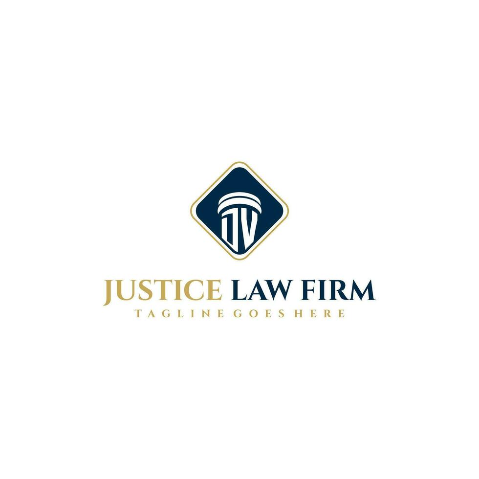 DV initial monogram for lawfirm logo ideas with creative polygon style design vector