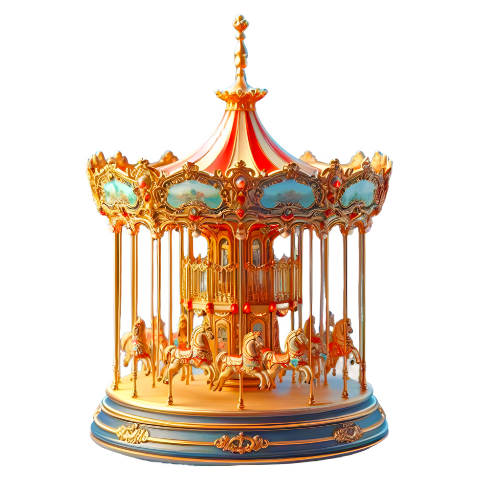 AI generated Vintage carousel isolated on transparent background png