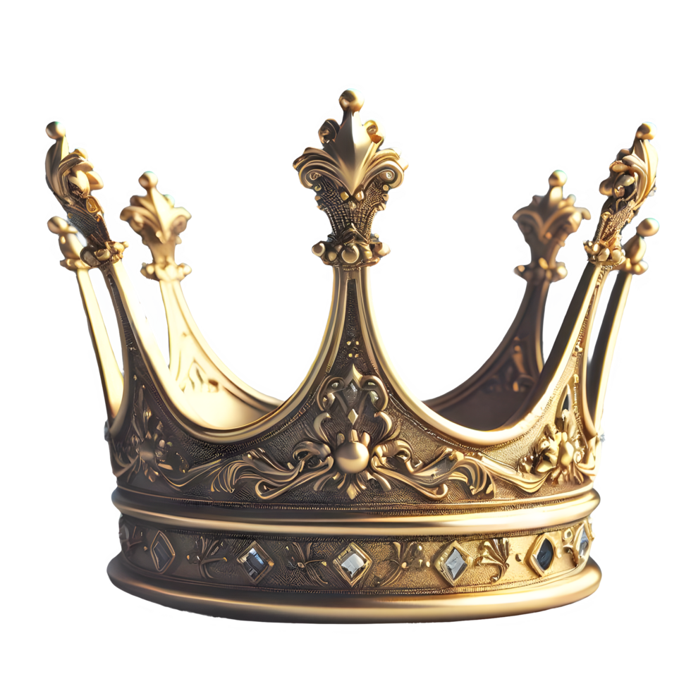 AI generated king crown isolated on transparent background png