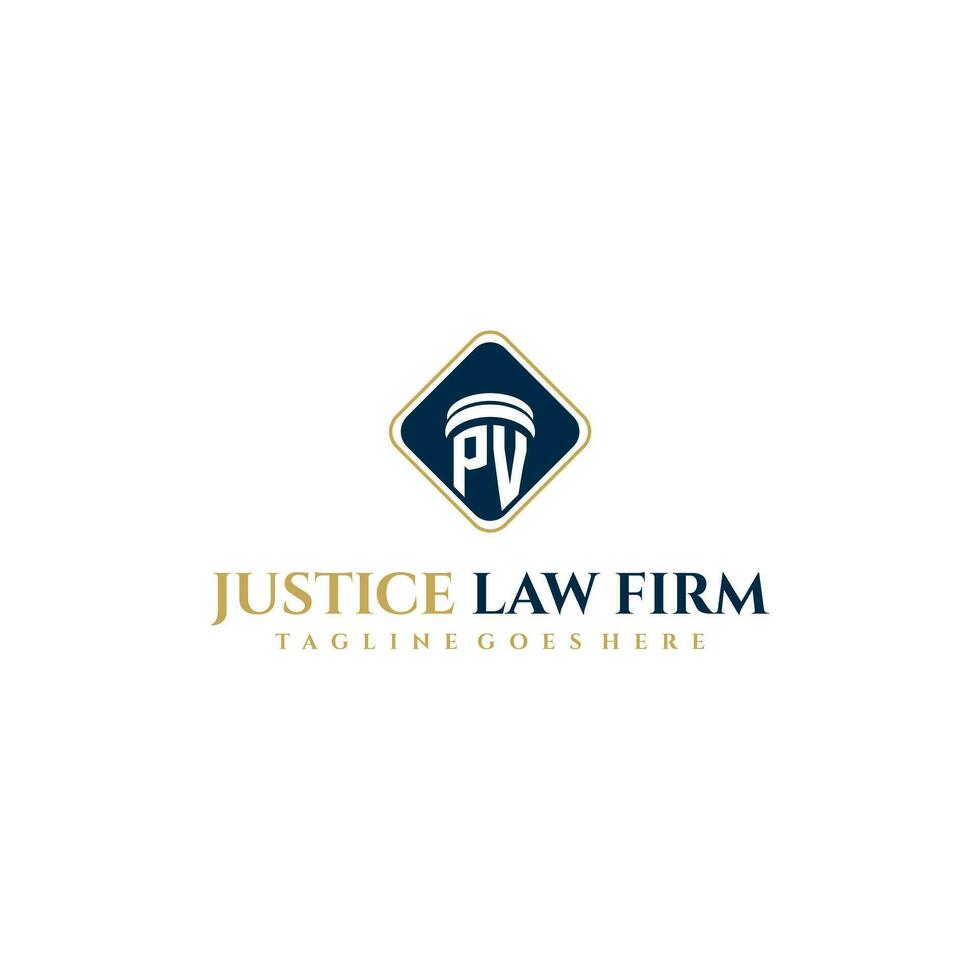 PV initial monogram for lawfirm logo ideas with creative polygon style design vector