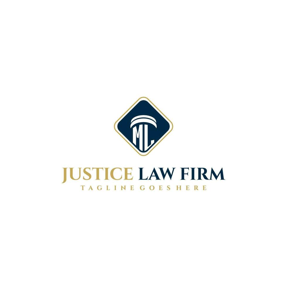 ML initial monogram for lawfirm logo ideas with creative polygon style design vector