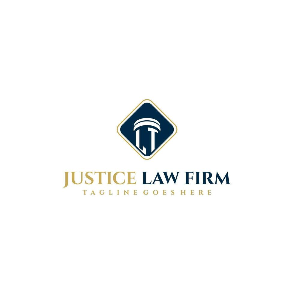 LT initial monogram for lawfirm logo ideas with creative polygon style design vector