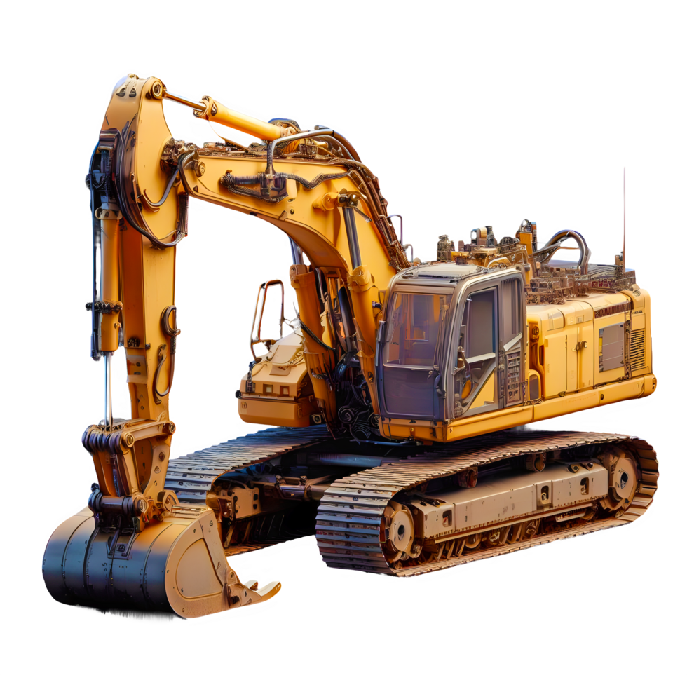 AI generated Excavator isolated on transparent background png