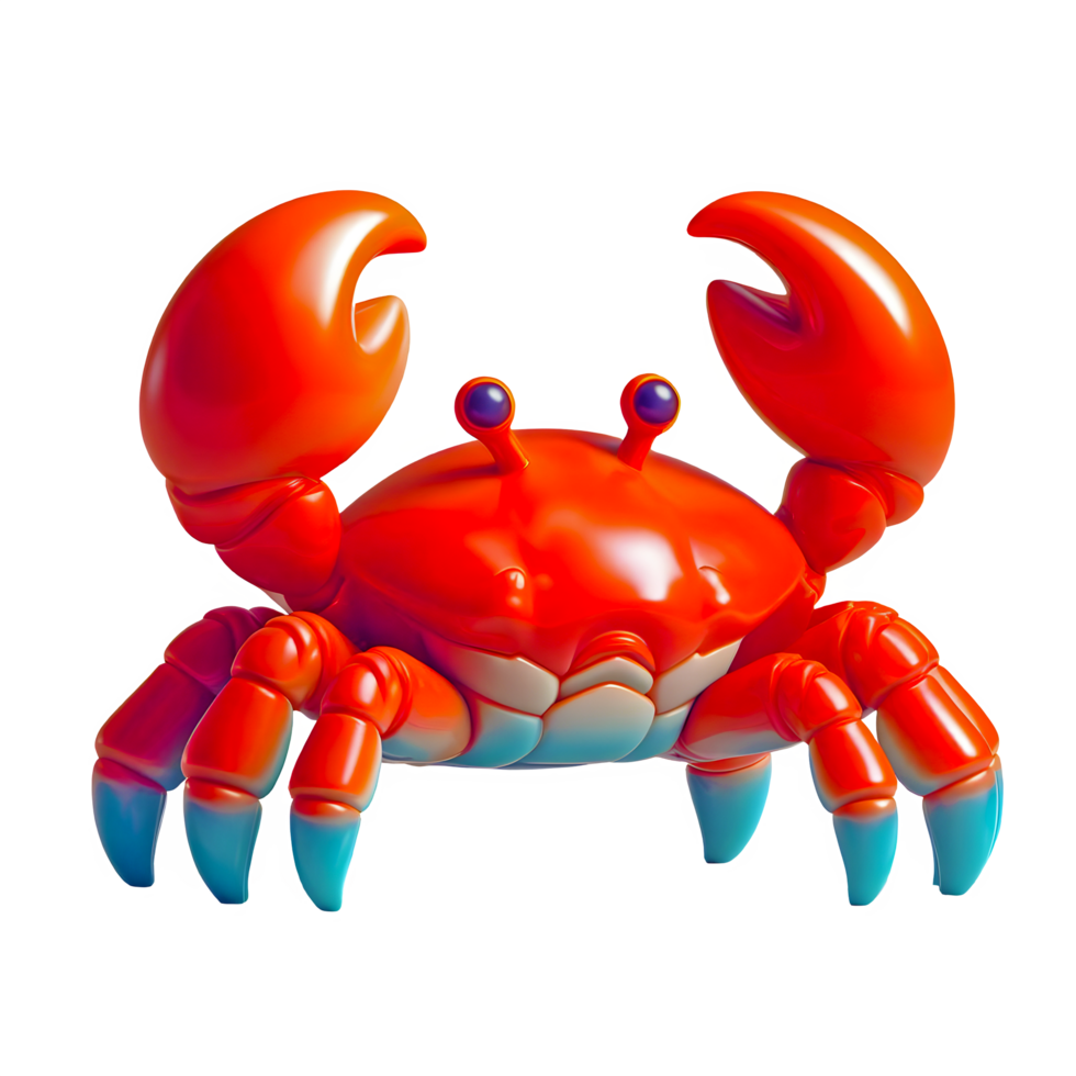 AI generated Cartoon crab 3d isolated on transparent background png