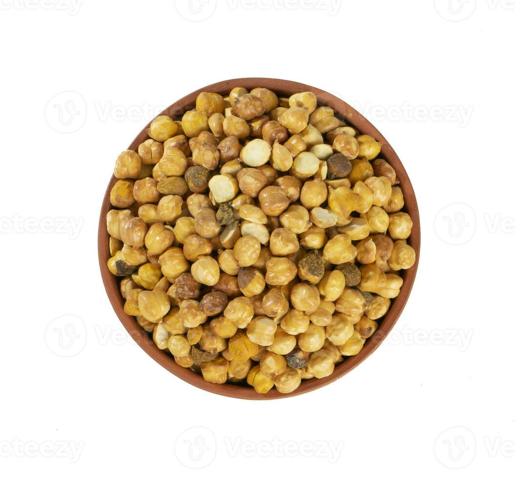 Roasted Chickpea or Dry Gram on White Background photo