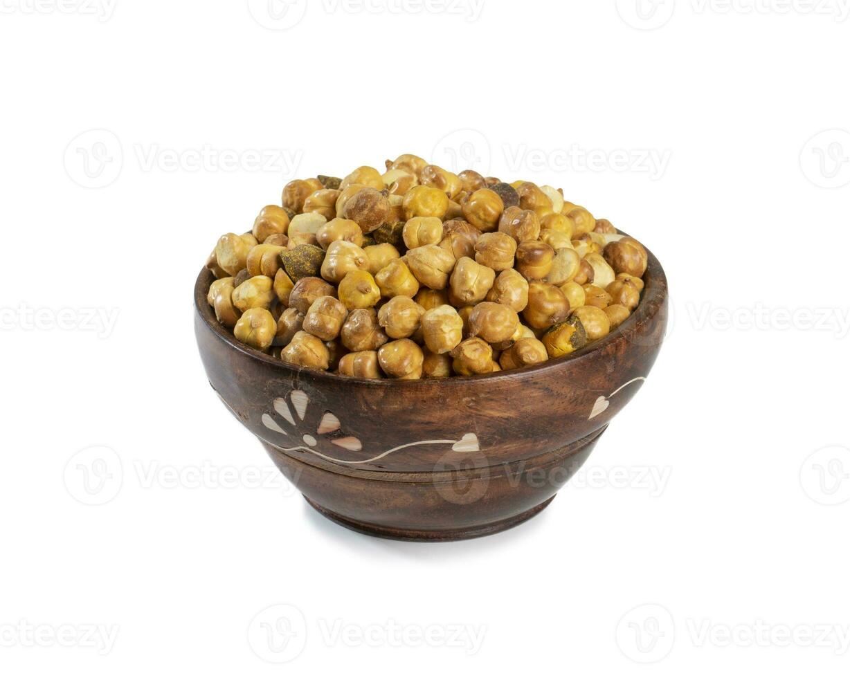 Roasted Chickpea or Dry Gram on White Background photo