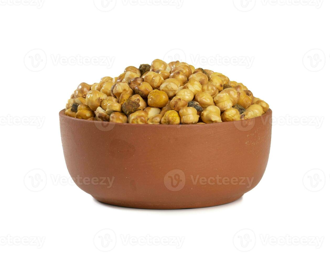 Roasted Chickpea or Dry Gram on White Background photo
