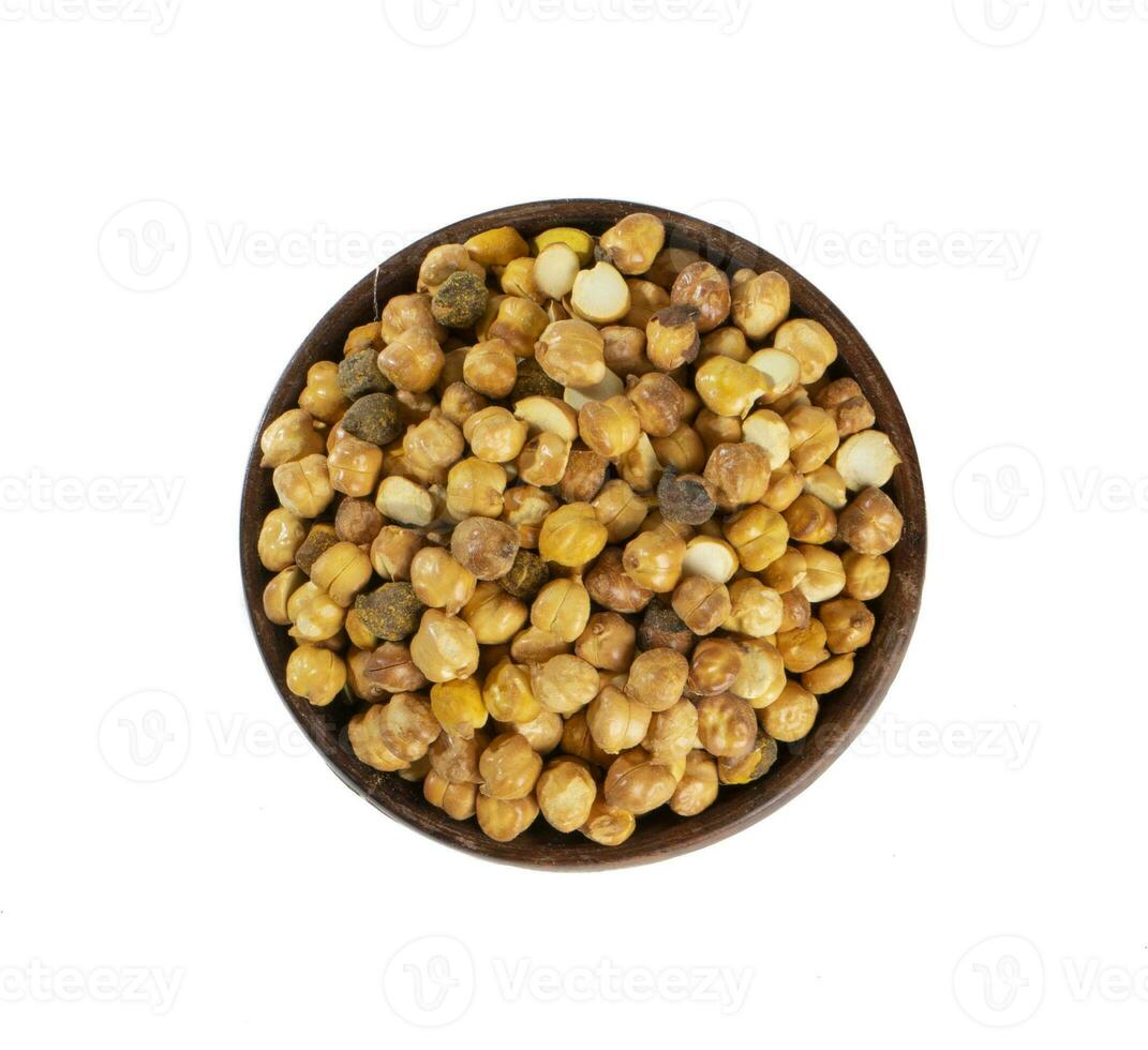 Roasted Chickpea or Dry Gram on White Background photo