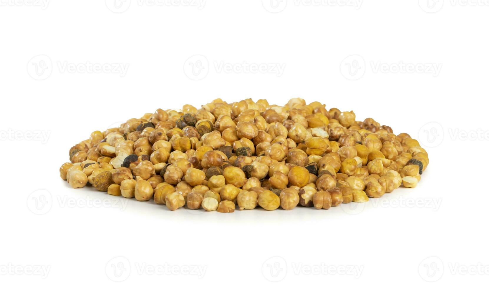 Roasted Chickpea or Dry Gram on White Background photo