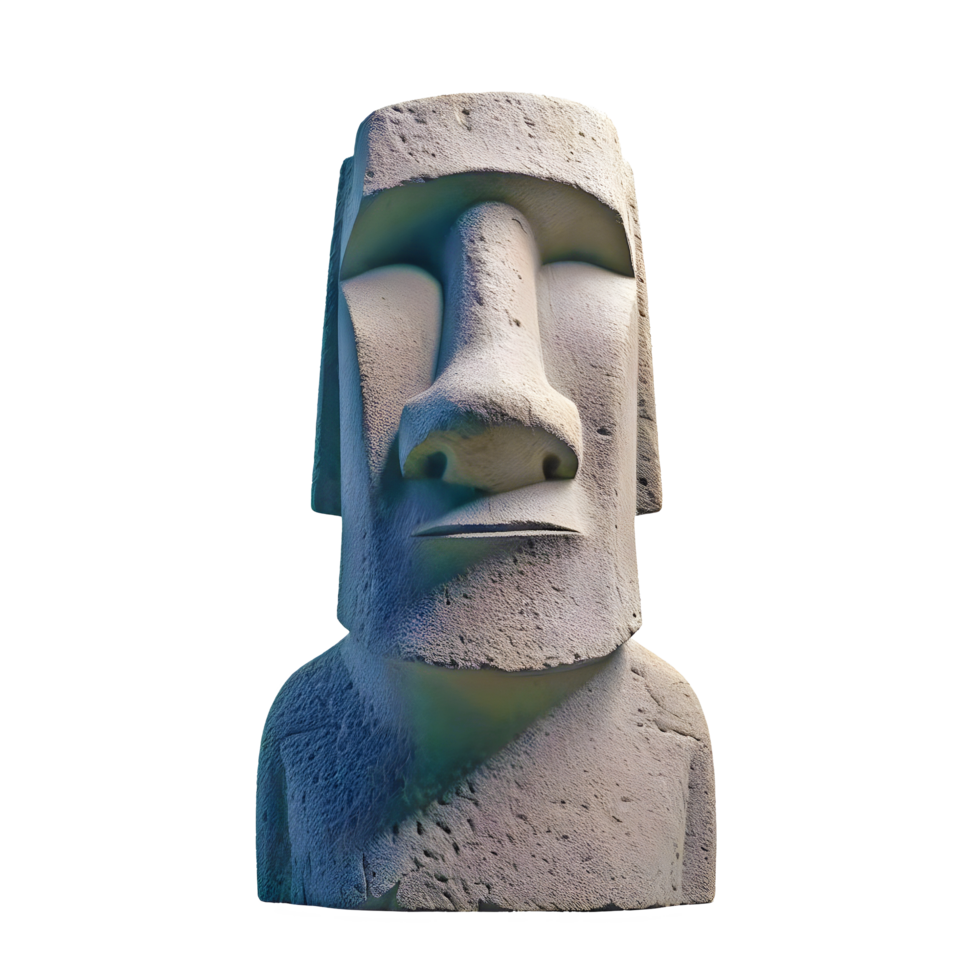 ai generato Pasqua isola roccia moai statua isolato su trasparente sfondo png