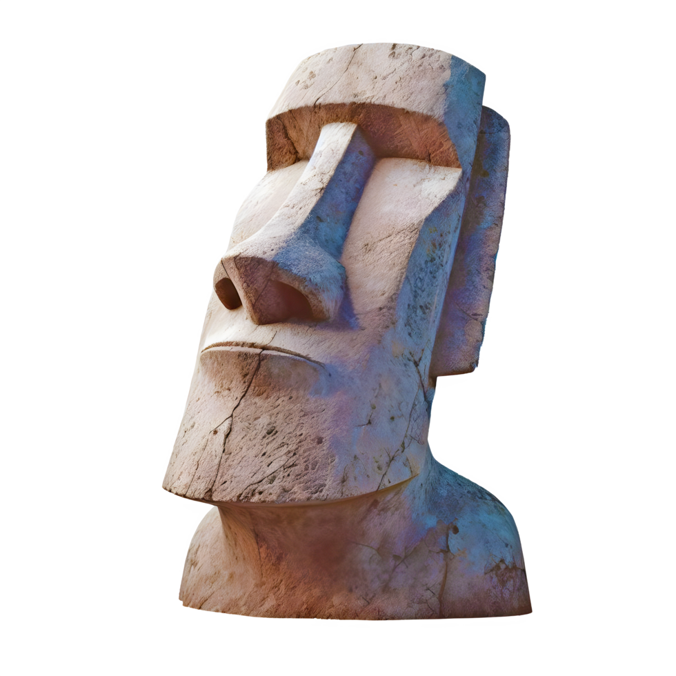 AI generated Easter island rock moai statue isolated on transparent background png