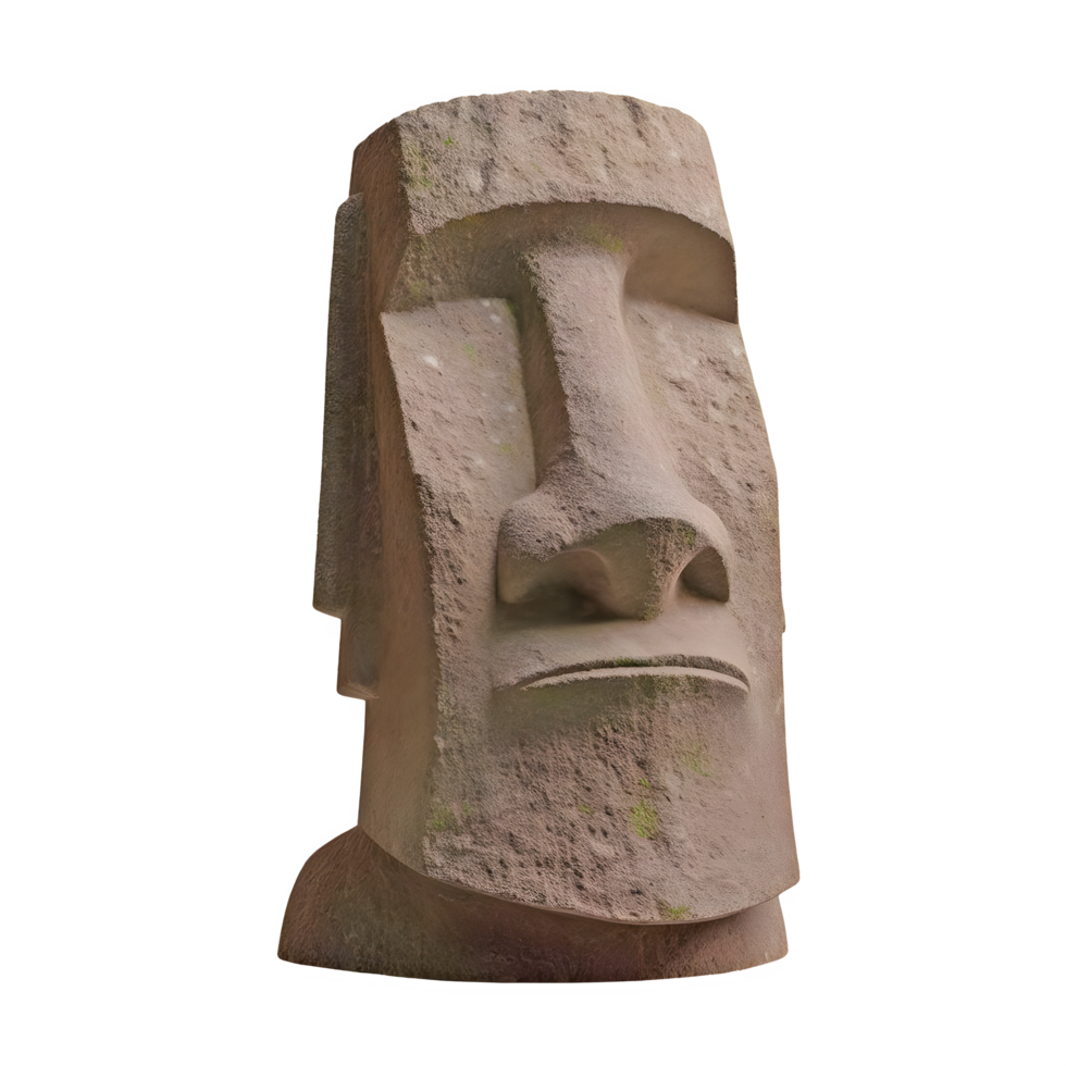 AI generated Easter island rock moai statue isolated on transparent background png