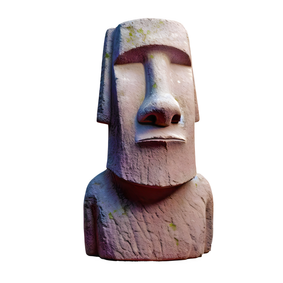 AI generated Easter island rock moai statue isolated on transparent background png