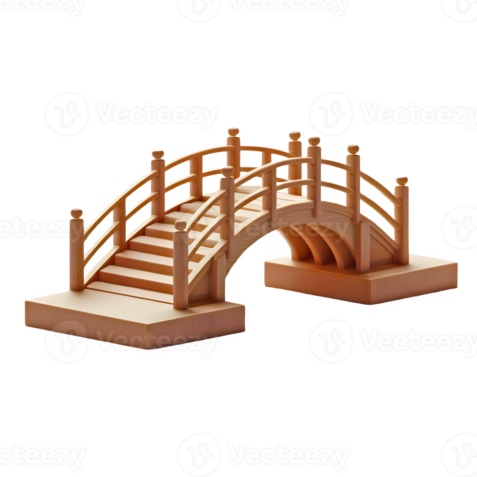 ai generiert hölzern Brücke isoliert auf transparent Hintergrund png