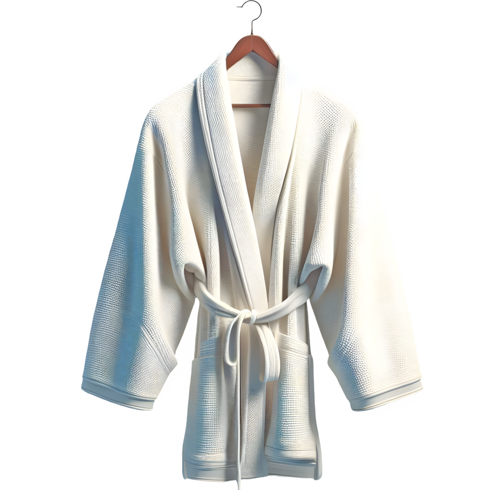 AI generated bathrobe on hanger isolated on transparent background png