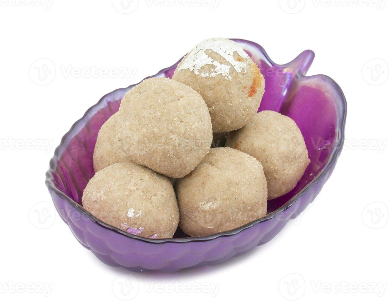 Gehu Ke Laddu Indian Traditional Sweet Food on White Background photo