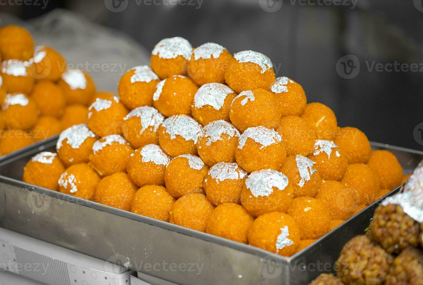 Group of Indian Sweet Motichoor laddoo photo