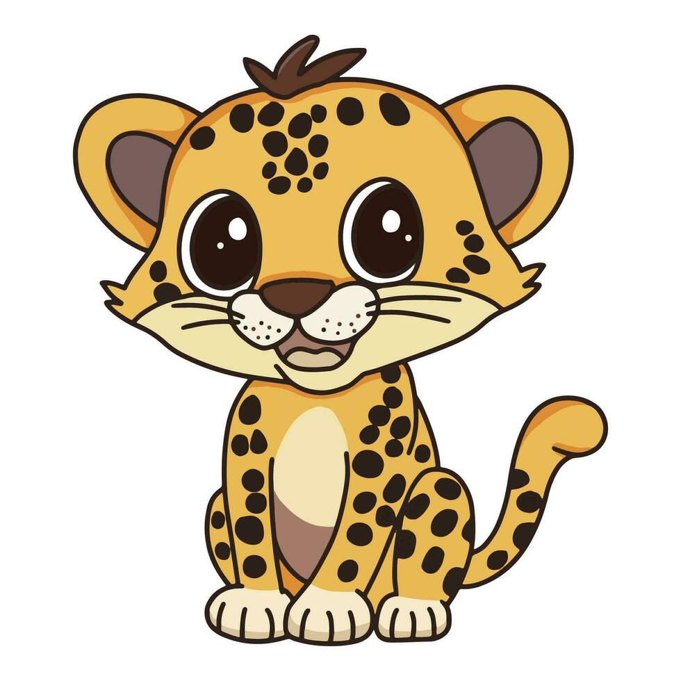 linda Tigre salvaje safari africano animales para niños, niños clipart, vector ilustración