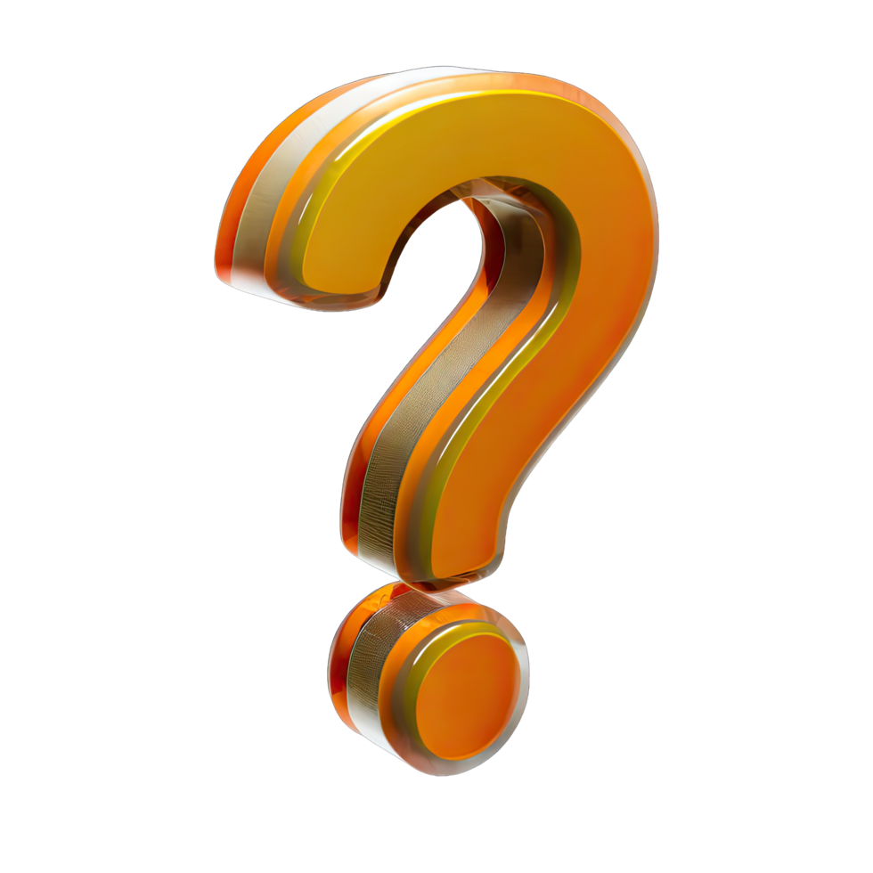 AI generated question mark 3d isolated on transparent background png