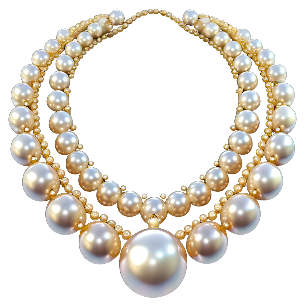 AI generated pearl neckle isolated on transparent background png