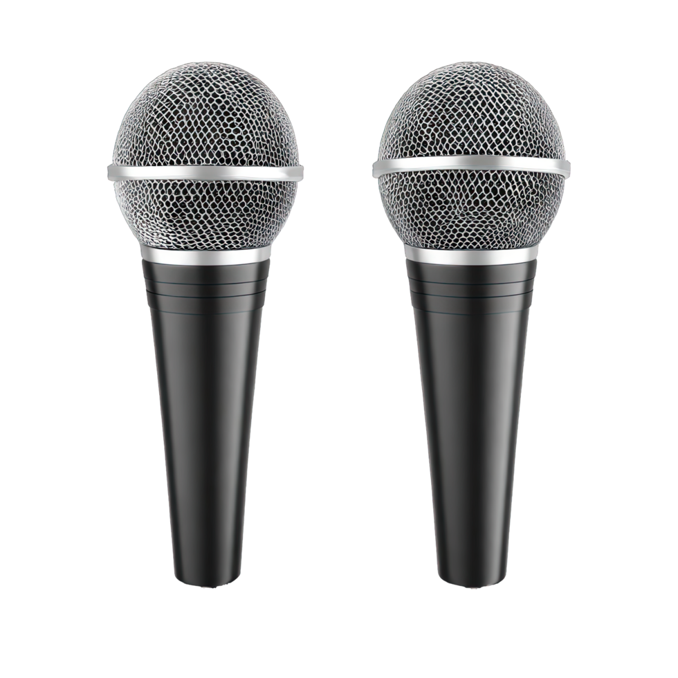 AI generated wireless dynamic microphones isolated on transparent background png