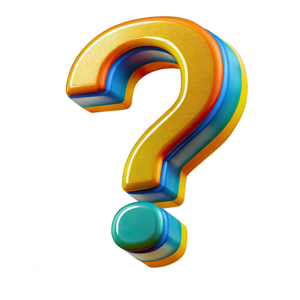 AI generated question mark 3d isolated on transparent background png