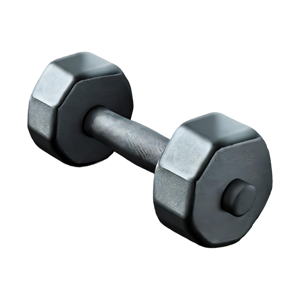 AI generated rubber encased hand dumbbell isolated on transparent background png