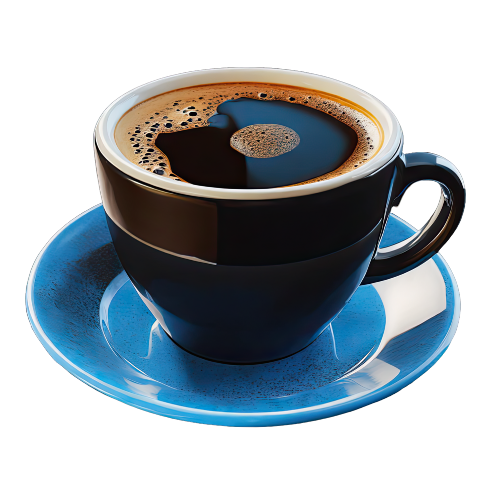 AI generated cup of black coffee isolated on transparent background png