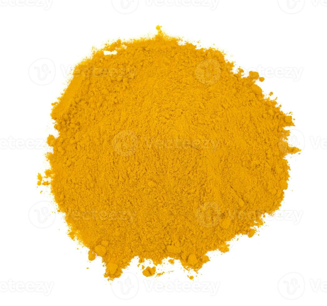 Turmeric Powder Also Called Haldi in india on White Background photo