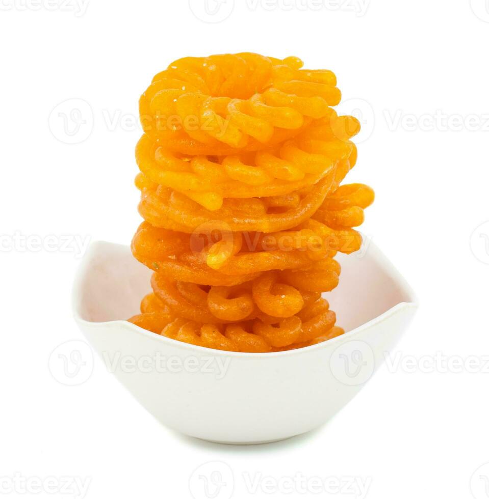 Indian Sweet Food Imarti on white Background photo