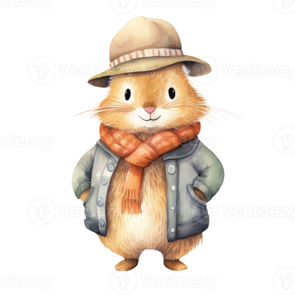 AI generated Watercolor Cute Rabbit Illustration - Adorable Baby Bunny in Bright Colors png