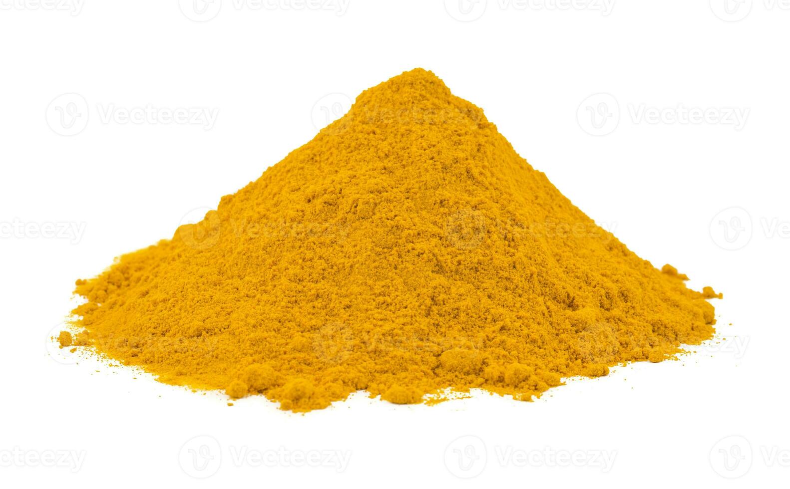 Turmeric Powder Also Called Haldi in india on White Background photo