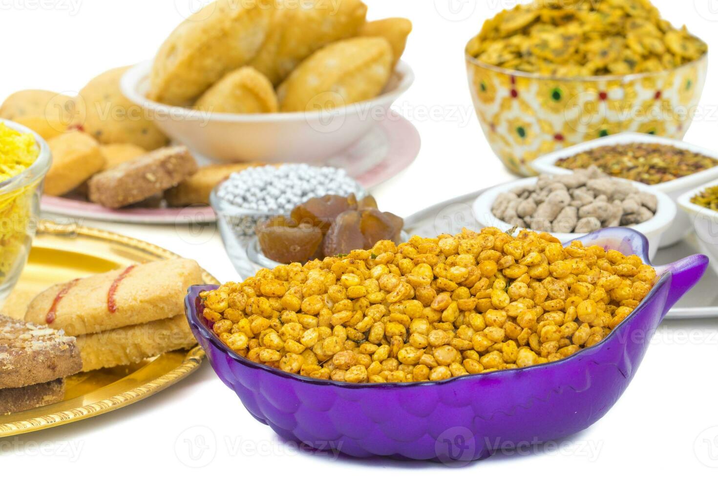 Indian Group of Diwali and Holi Celebration Food photo