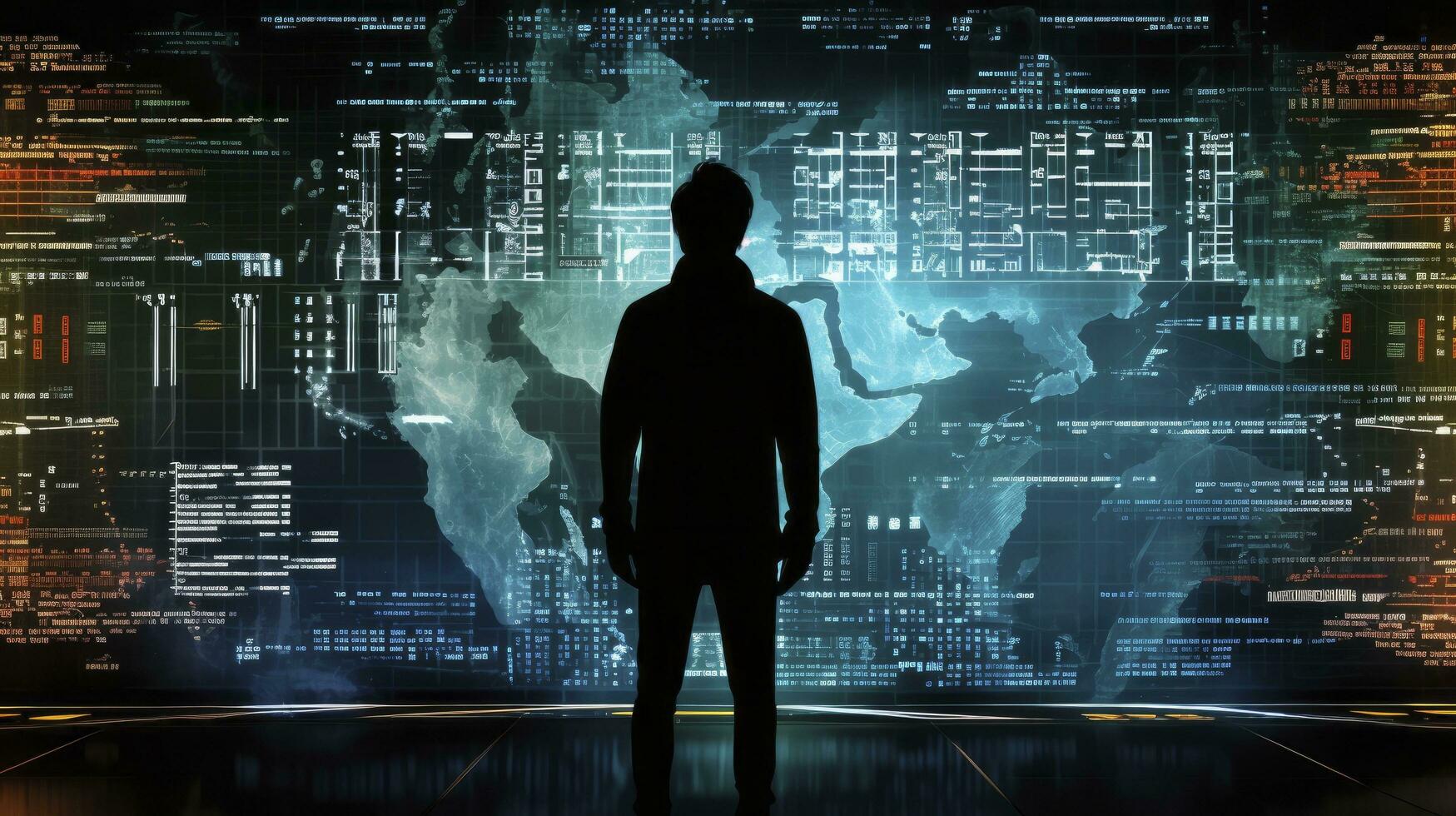 AI generated Guardian of the Digital World. Confronting Cyber Threats. AI Generated photo