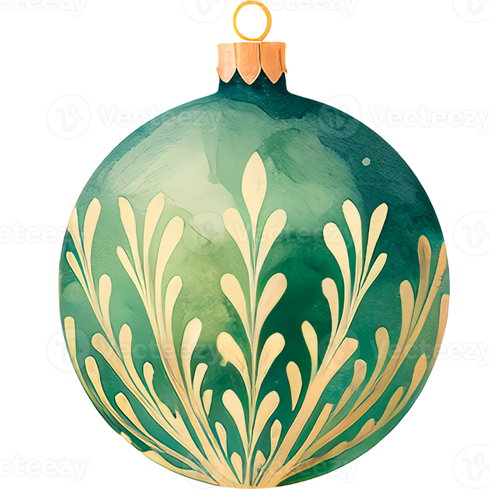 AI generated Watercolor Christmas tree decorations. Bright balls for decoration. png