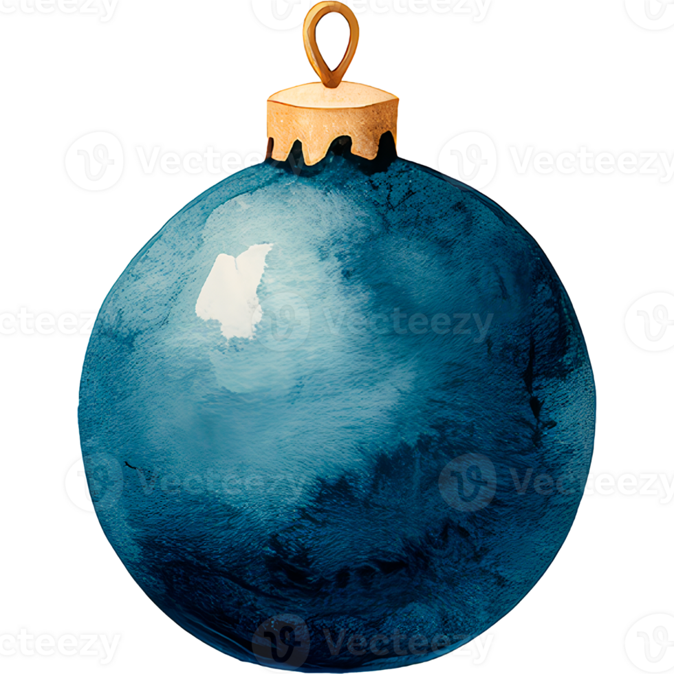 ai généré aquarelle Noël arbre décorations. brillant des balles pour décoration. png