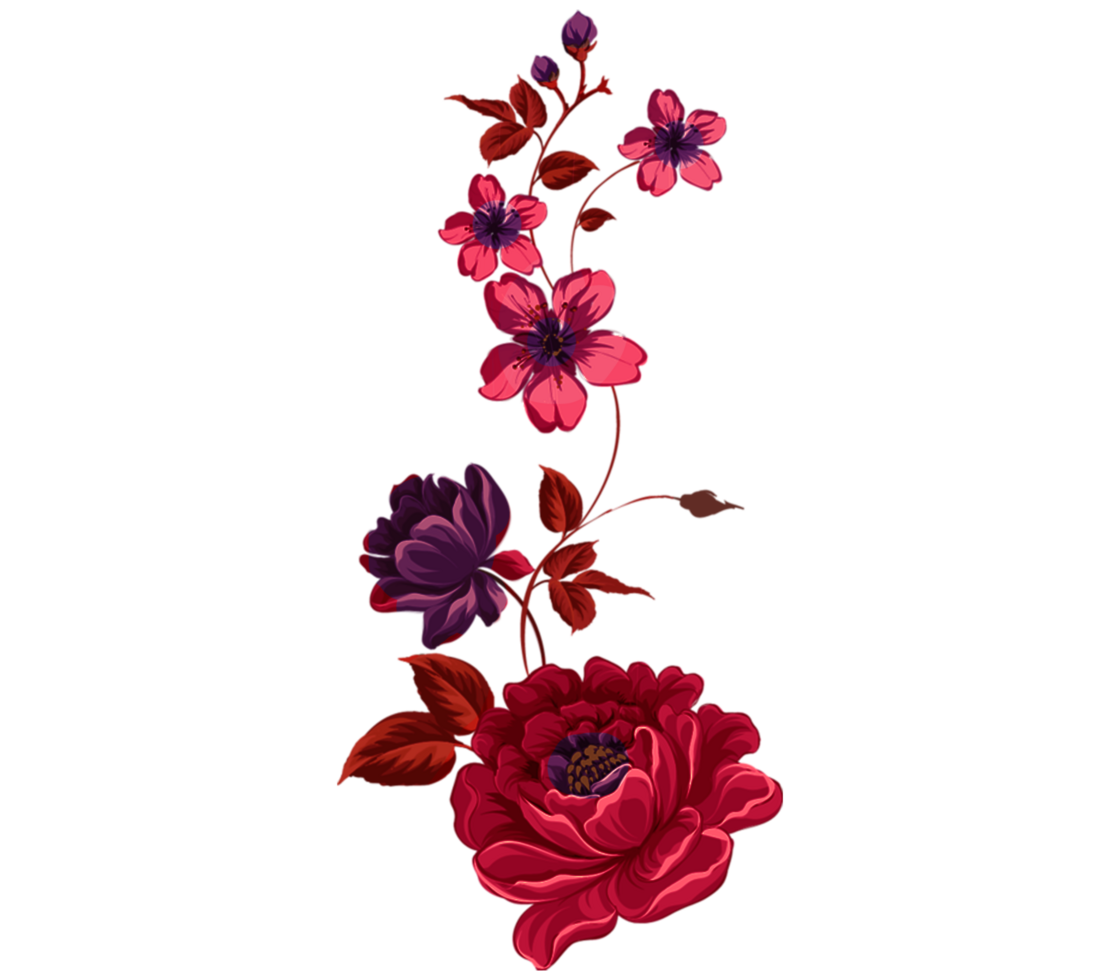 blommig design blomma blomma transparent bakgrund png ClipArt 4k