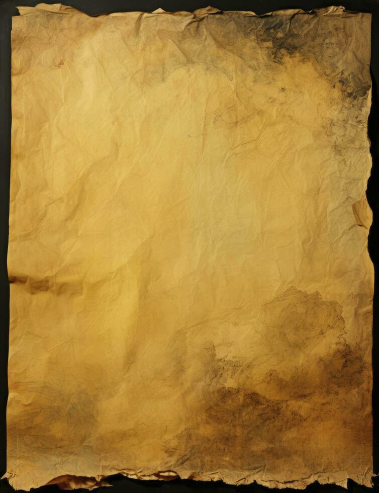 AI generated Sheet of vintage yellowed paper. AI Generated photo