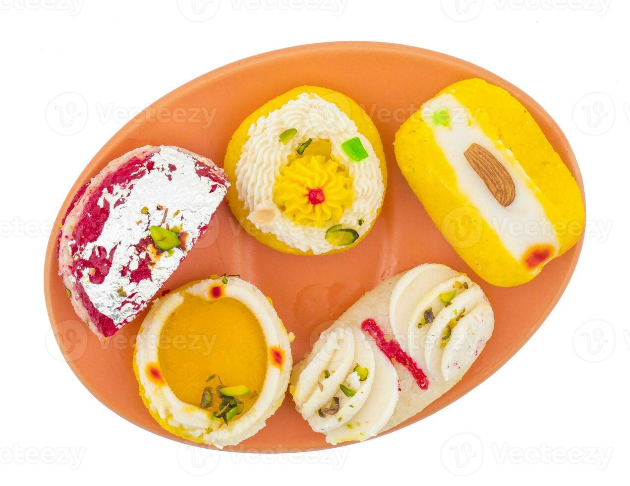 Indian Traditional Bengali Sweet Food on White Background photo