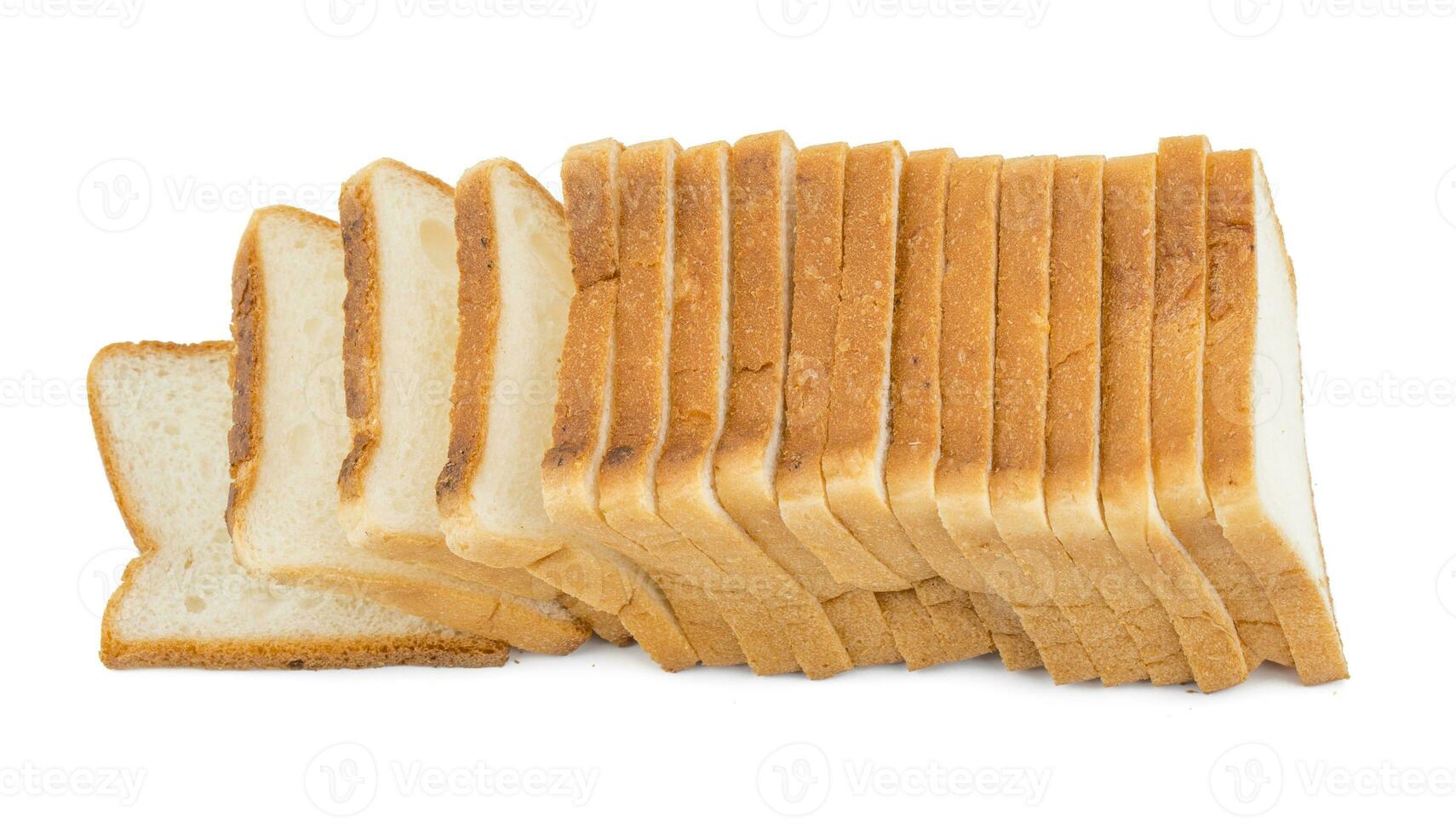 Heap of Sliced Bread on White Background photo