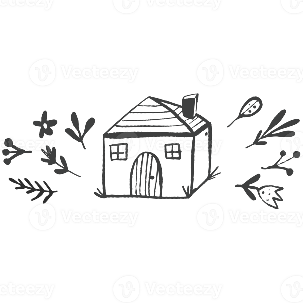 Sketche collection of woodland line. png
