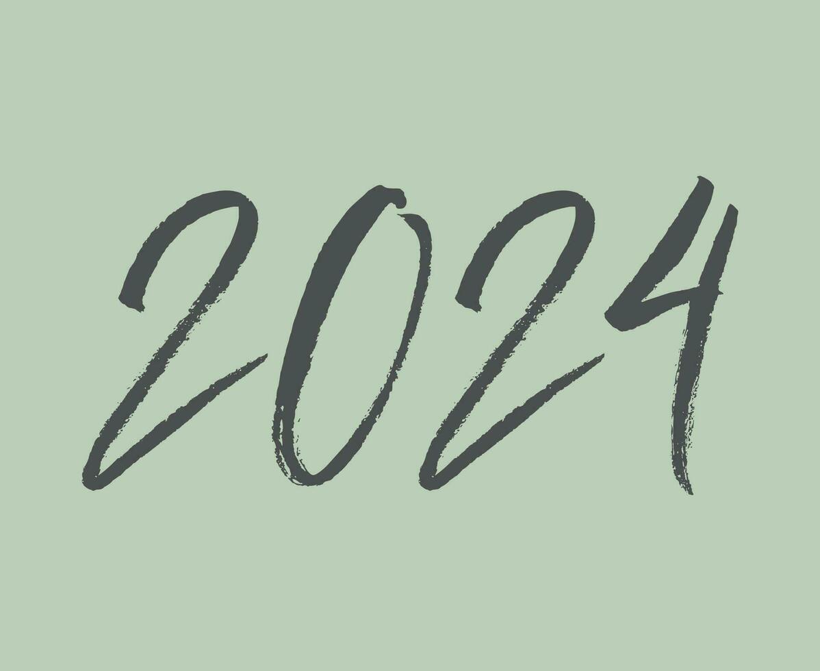 2024 contento nuevo año resumen gris gráfico diseño vector logo símbolo ilustración