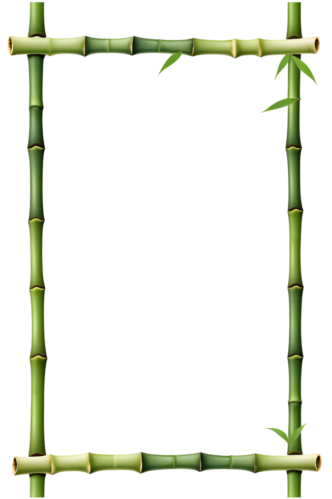 ai genererad bambu ram gräns png transparent bakgrund