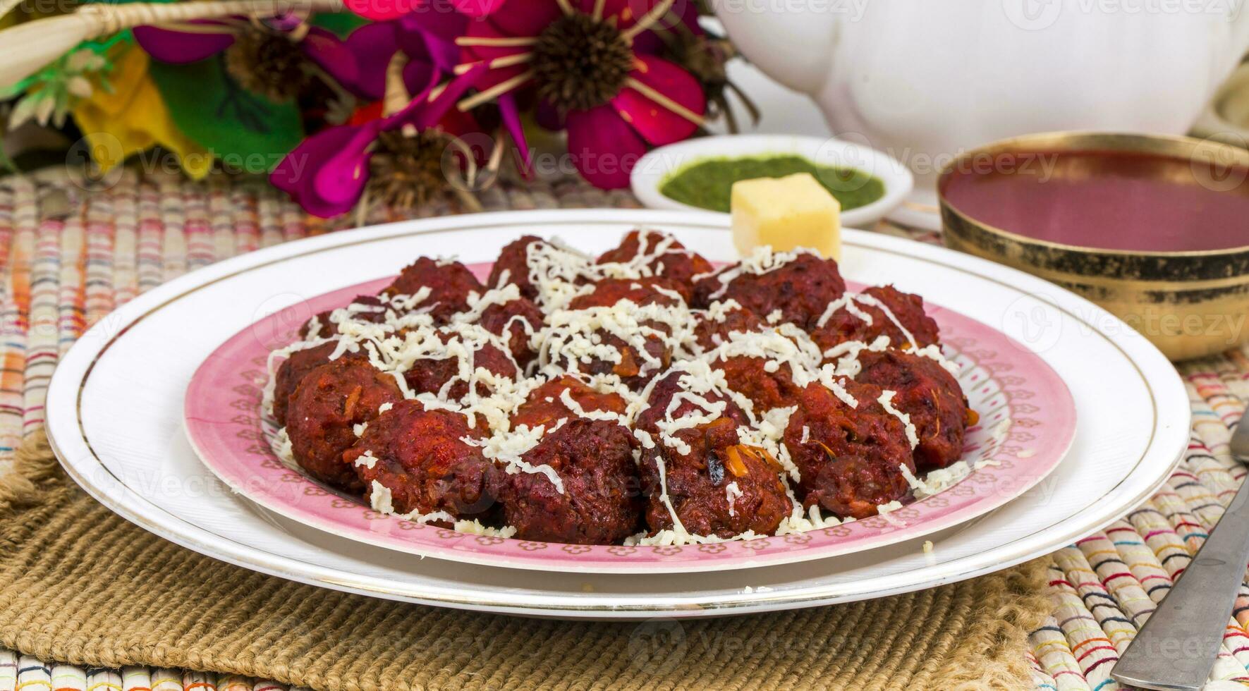 Indian Cuisine Vegetable Manchurian photo