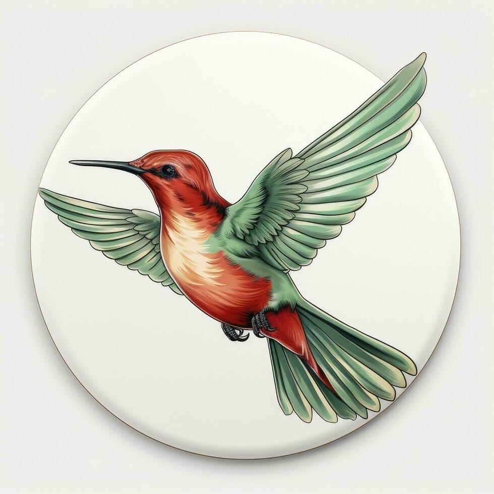 AI generated Hummingbird clipart on white background. AI Generated photo