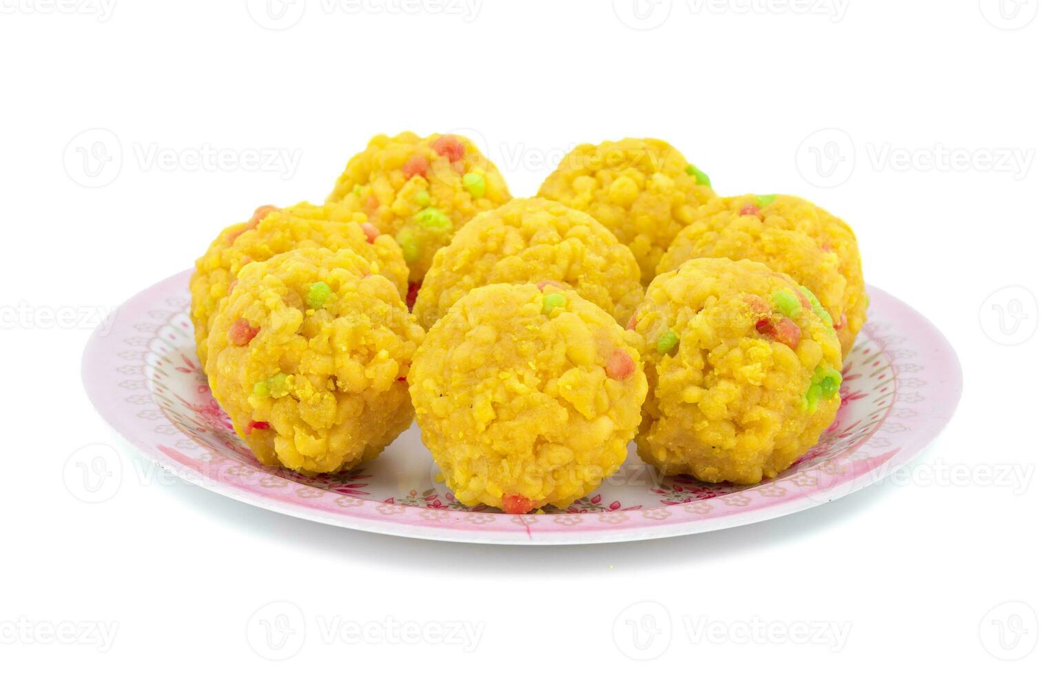 Indian Sweet Food Laddu on white background photo