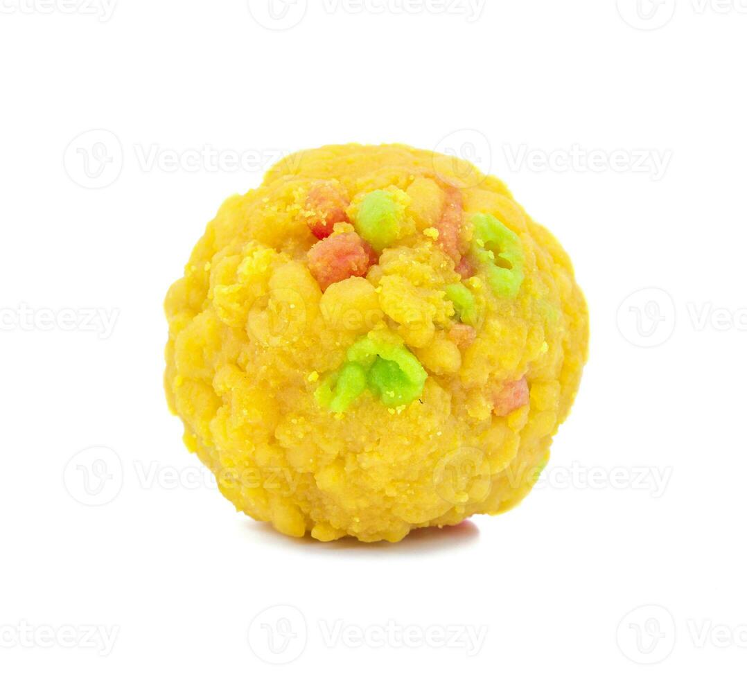Indian Sweet Food Laddu on white background photo