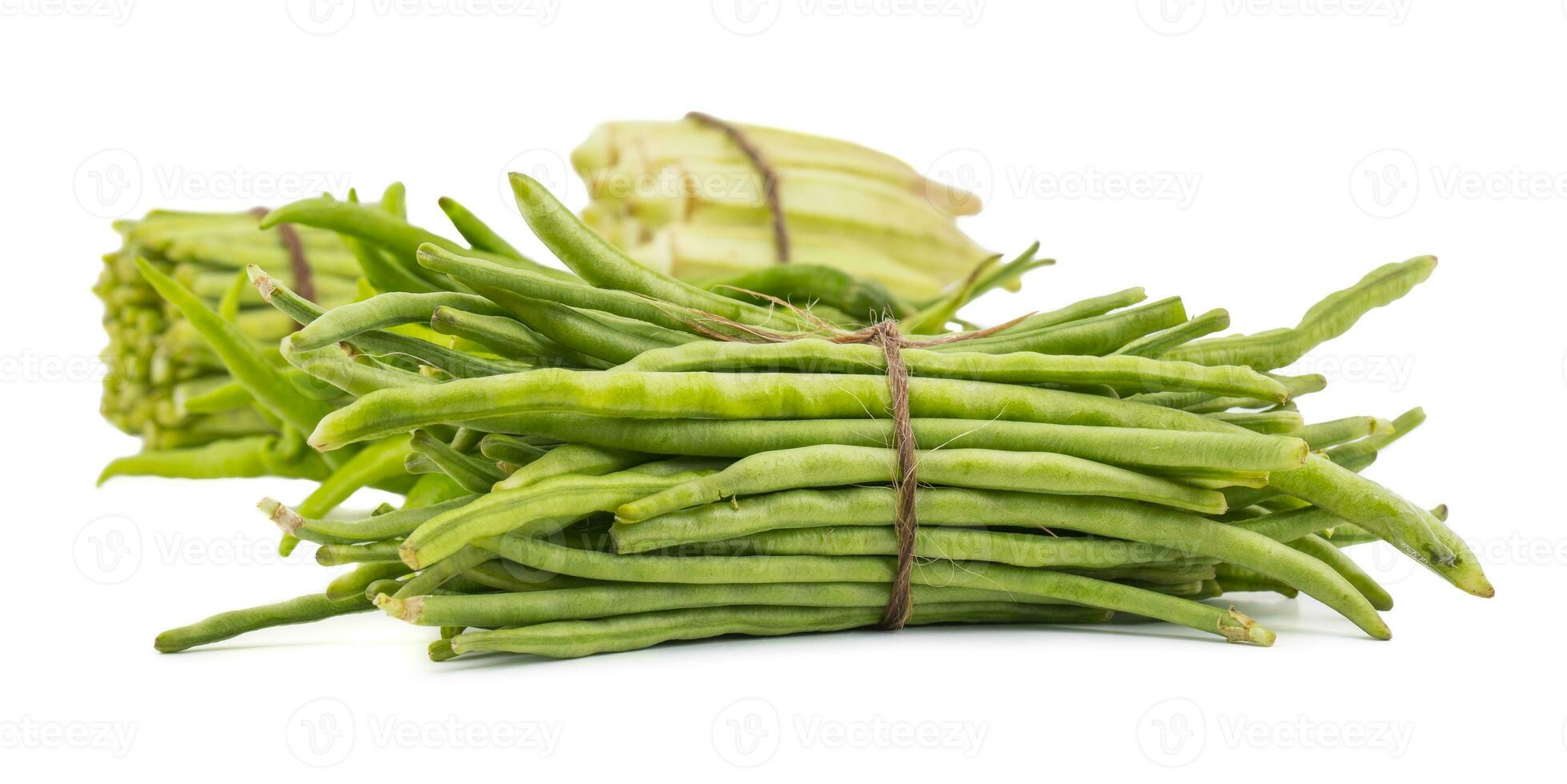 Green Beans With Others Vegetables on White Background photo