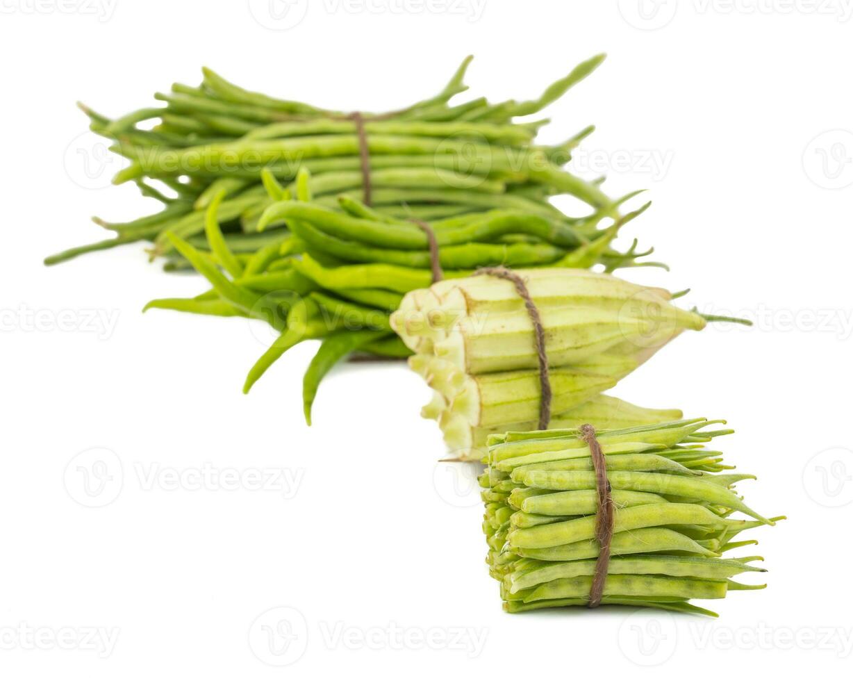 Guar or Cluster Bean With Others Vegetables on White Background photo