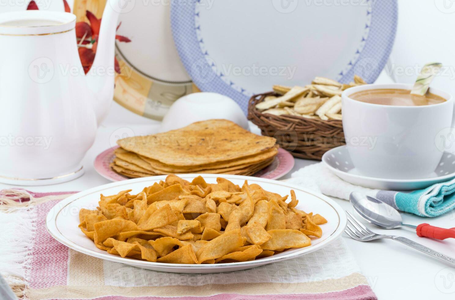 Indian Healthy Deep Fried Soya Chips photo